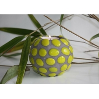 Bougeoir Vert-anis-Gris pour bougie chauffe-plat