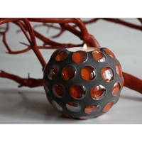 Bougeoir Orange-Gris pour bougie chauffe-plat