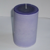 Bougie violette ronde pilier en cire de soja