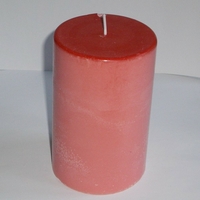 Bougie orange ronde pilier en cire de soja