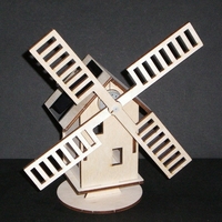 Maquette MOULIN solaire en bois