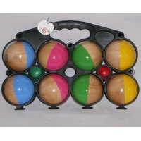 Jeu de 8 boules de pétanque en bois