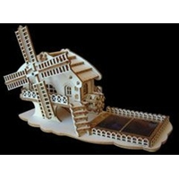 Maquette en bois à construire Moulin Roue à Aube solaire