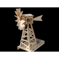 Maquette EOLIENNE DES CHAMPS solaire en bois