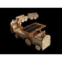 Maquette TRAIN solaire (locomotive + 5 wagons) en bois.