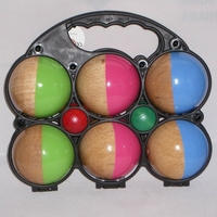 Jeu de 6 boules de pétanque en bois