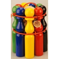 Jeu de 9 quilles 5 couleurs en bois