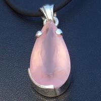 Pendentif Argent Quartz rose facetté