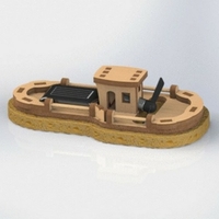 Maquette de Bateau en bois Mini péniche solaire
