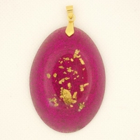 Orgonite Pendentif Ovale Fushia