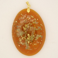 Orgonite Pendentif Ovale Orange