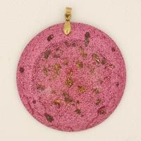 Orgonite Pendentif Grand Médaillon Rose
