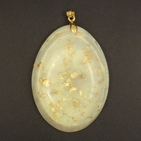 Orgonite Pendentif Ovale Blanc