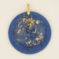 Orgonite Pendentif Grand Médaillon Bleu Roi