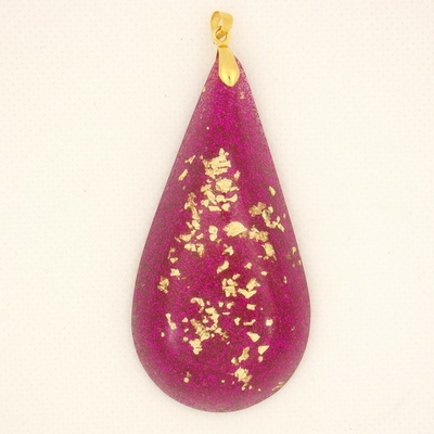 Orgonite-Pendentif-goutte-fushia