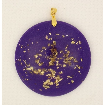 Orgonite-Pendentif-rond-violet